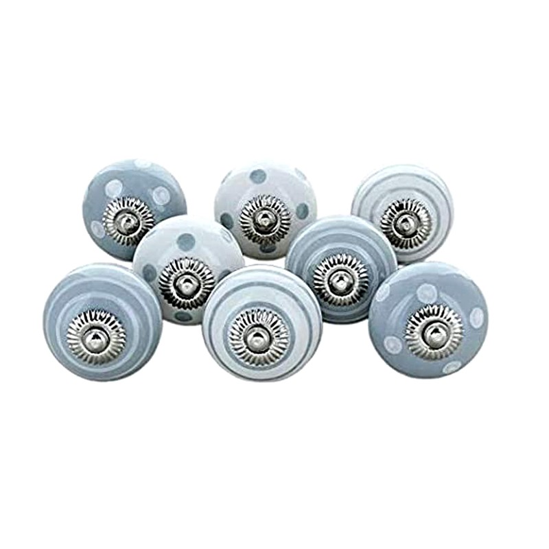 Perilla Home Printed Ceramic Knobs for Cabinet Vintage Kitchen -