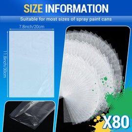 Fuyoooo 80 Pcs Paint Sprayer Cup Liners, 7.8'' x 11.8''