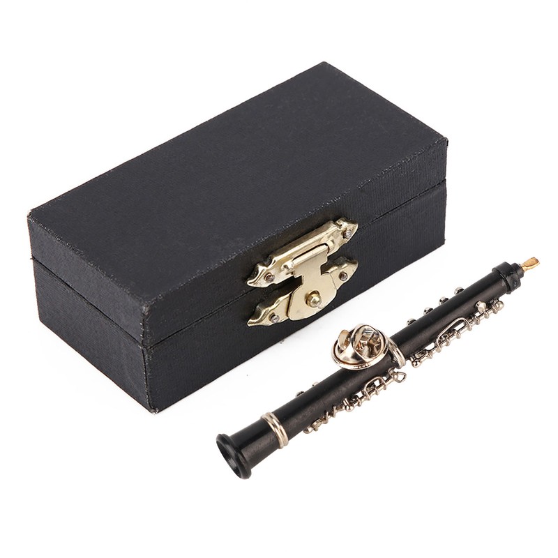 Oboe Shape Design Mini Pin Brooch Musical Instrument Craft Clothing