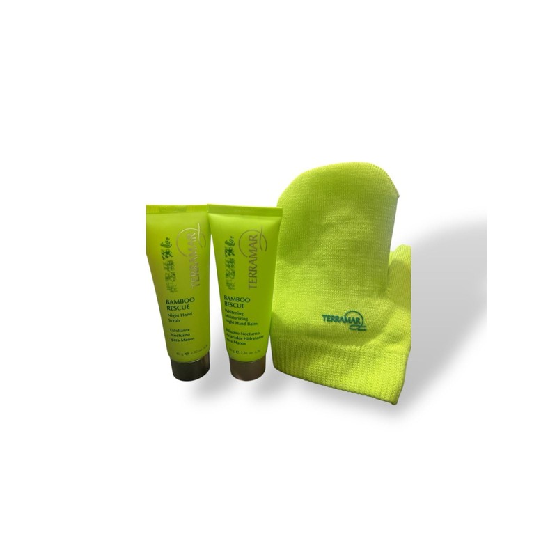 Set Exfoliante Y Bálsamo Humectante Manos Terramar + Regalo Guantes