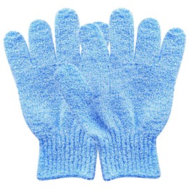 Haobase 4 Pairs Exfoliating Gloves Body Scrub Bath Gloves Scrubbing Gloves for Shower, Spa, Massage, Dead Skin Cell Remover (Blue+Orange+Purple+Rose)