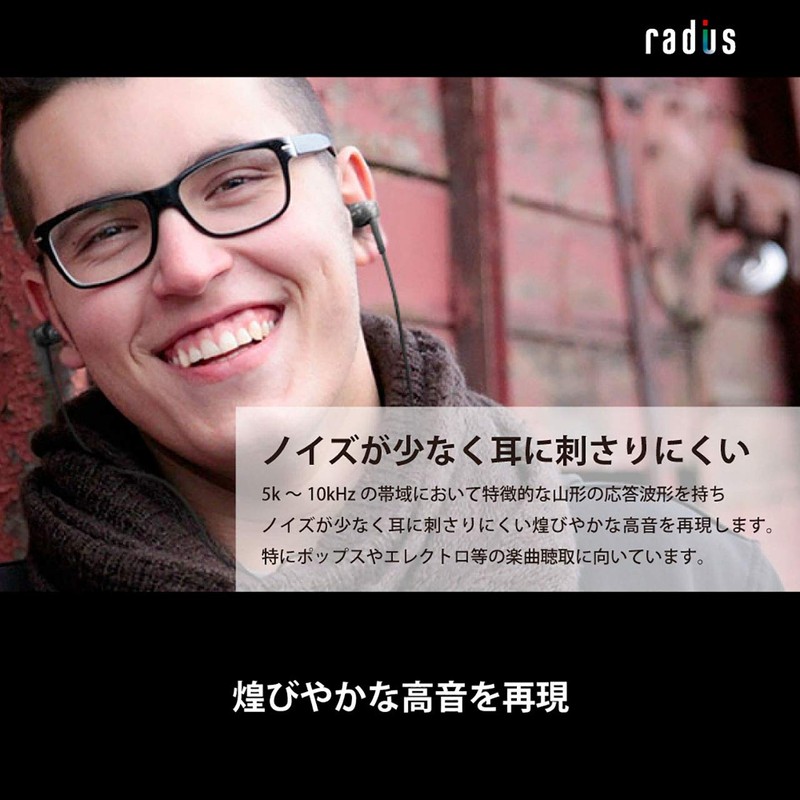 Radius HP-NX20 High Resolution Compatible Earphones: NeEXTRA Series with FLW