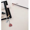 Puzzled Ladybug Keychain - Silver 3D Sparkling Ladybug Charm Rhinestones,