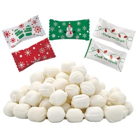 Merry Christmas & Bright Holiday Season's Greetings Buttermints, Mint Candies, After Dinner Mints, Butter Mint Candy, Fat-Free, Individually Wrapped (Merry & Bright, 55 Pieces)