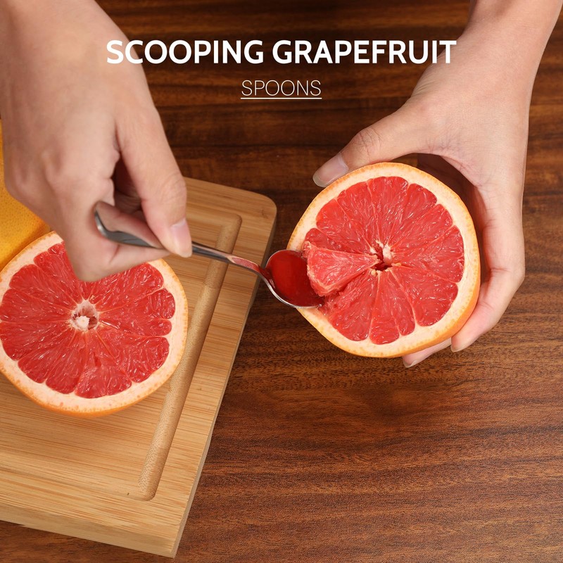 Hiware 4-piece Grapefruit Spoons and Grapefruit Knife, 18/8 Stainless Steel