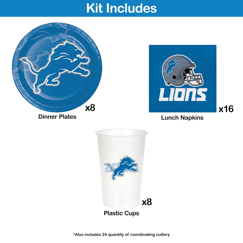 Trendware Detroit Lions Tailgating Kit, Serves 8