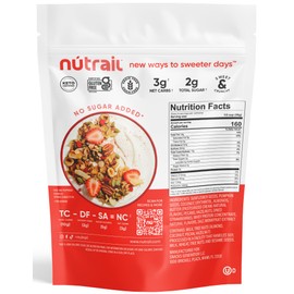 NuTrail Nut Granola Cereal, Vanilla Strawberry, No Sugar Added, Keto, Low Carb, Gluten Free, Grain Free, Healthy Breakfast 8 oz. 3 Count