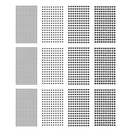 12 Sheet Black Rhinestone Stickers - Round, Gartful 2790 PCS Self Adhesive Gem Sticker, Sticky Crystal Jewelry Gemstone for DIY Arts Crafts, Scrapbook Embellishments, Body, Nail, 4 Sizes(3, 4, 5, 6mm)