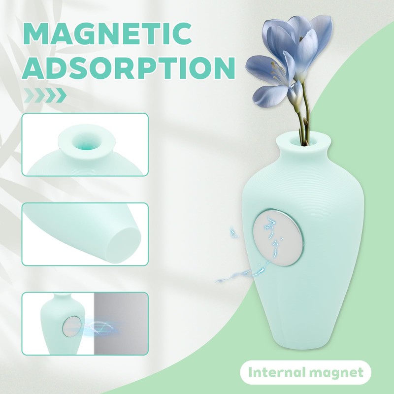5Pcs 3D Printed Mini Vase Magnets, Cute Tiny Vase Magnet