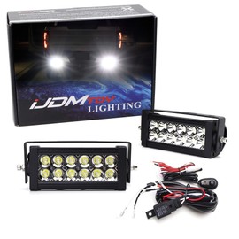 iJDMTOY Rear Bumper Mount Reverse LED Light Bars Compatible with 2011-up Ford F250 F350 F450 Super Duty, (2) 36W High Power LED Lightbars, Bumper Frame Mount Brackets & On-Off Switch Wiring