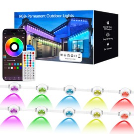 KIKO 100FT Permanent Outdoor Lights,RGB Waterproof Smart LED Eaves Lights with App Remote Control,for Christmas and All Holiday Decor,Daily and Accent Lighting,House Roof and Garden Lighting