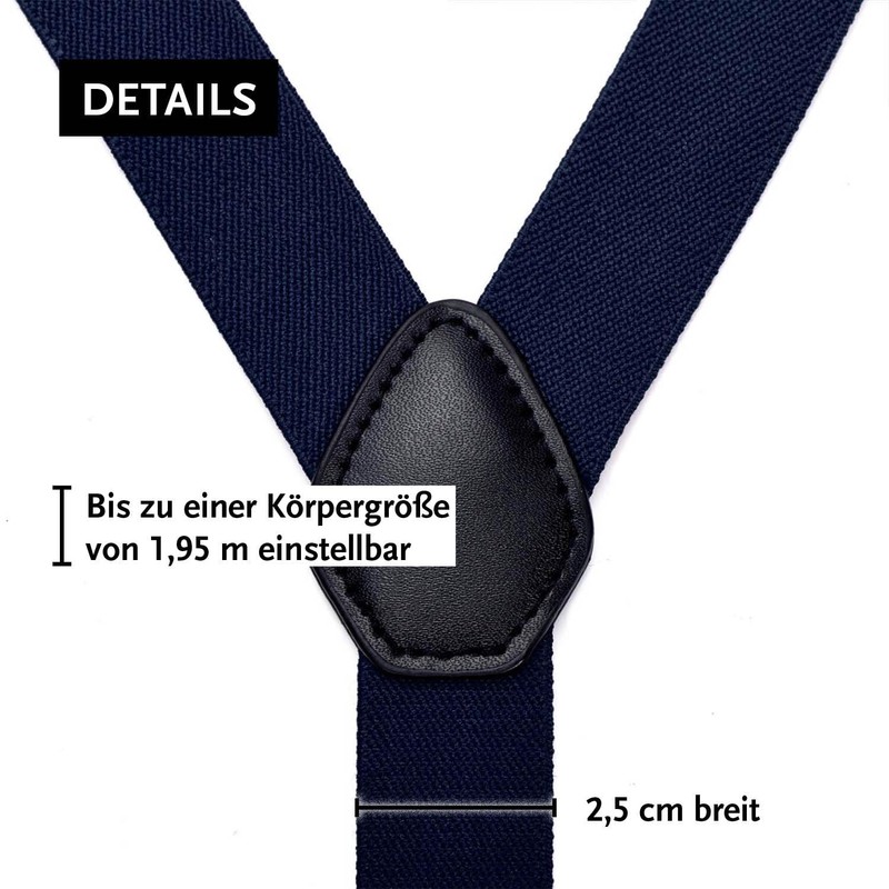 DonDon Men's Fashion Braces Suspenders 2,5 cm 1,0" Wide with