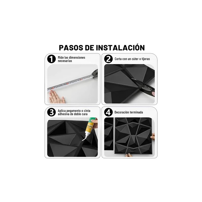 20pcs Paneles Decorativos 3d Pvc 50x50cm 5m2 Habitaciones