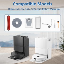 Accessories Kit for Roborock QV 35A/QV 35S Robot Vacuum, 2 Main Brush Roller, 4 Hepa Filters,4 Mop Pads, 4 Dust Bags, 6 Side Brush, 22 Pack Replacement Parts