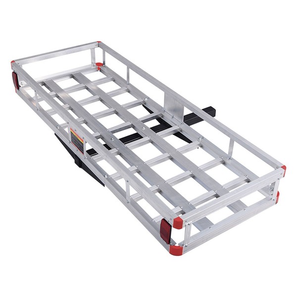 Goplus Hitch Cargo Carrier Fits 2” Receiver, 60” x 22” x 7” Mount Luggage Rack, Aluminum Trailer Vehicle Cargo Basket for SUV, Truck, Car, 500LBS Capacity