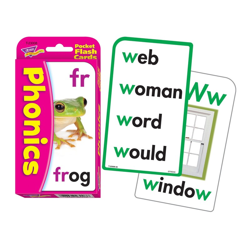 Trend Phonics Pocket Flash Cards, 3-1/8" x 5-1/4", 56 Count