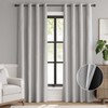 jinchan Blackout Curtain 90 Inch Length Gray, Faux Linen Curtain
