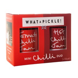 What A Pickle Mini Chilli Jam Duo - Includes: 2 x 100g Jars: Tomato Chilli Jam and Hot Chilli Jam - Vegetarian - Vegan - Gluten Free