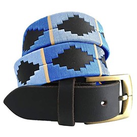 Carlos Diaz Mens Womens Premium Unisex Brown Leather Embroidered Designer Polo Belt (105 cm/ 40-42 Inches)