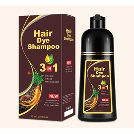 Champú Instant Hair Color para Cabello,Champú para Teñir el Cabello, Champú Tinte Instantáneo 3 En 1 Fórmula Suave Que contiene Ingredientes Naturales, Adecuado Para HombresY mujeres (Marrón oscuro)