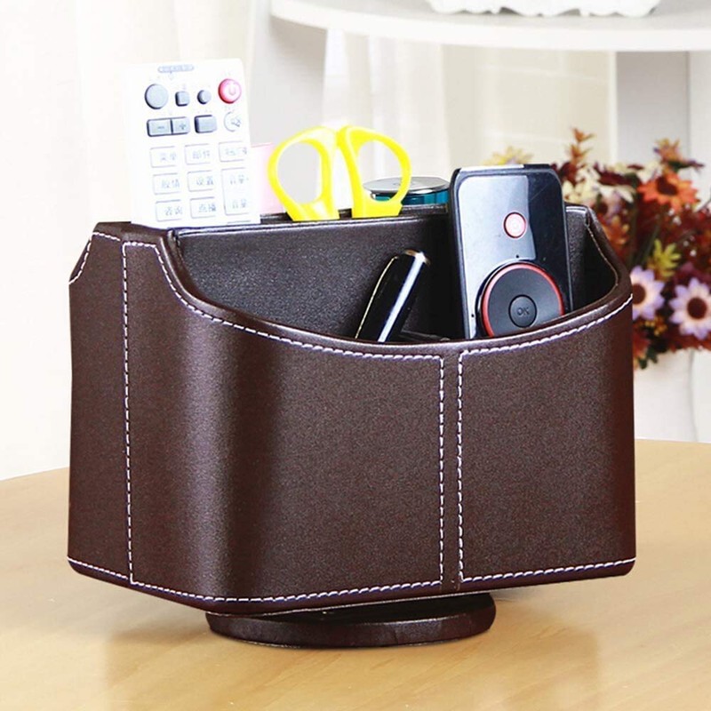 Esyhomi Remote Control Holder Organizer Storage Box Case PU Leather