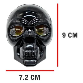 FIGURA CALAVERA Faro LED para Moto Color Negro con 5 Funciones Bicolor Ámbar Blanco 12V para Motos y Cuatriciclos