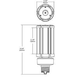 RAB Lighting HID-45-EX39-850-BYP/3SP Outdoor, 5000K, 6800 Lumens, EX39 Base, Daylight White