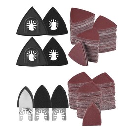 172 Pcs Oscillating Tool Sanding Pad Kit 4 Pcs Triangle Sanding Pads and 3 Pcs Finger Sanding Pads, 165 Pcs Sandpapers for Wood Metal Plaster Surface Polishing Sanding Compatible with Multiple Tools