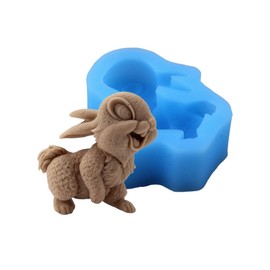 Fewo Rabbit Silicone Soap Mold - Brown, 3.1 * 2.0 inches - Food Grade, Non-Stick, Heat Resistant, Microwave & Dishwasher Safe - Great for Soap, Candle, Resin & More