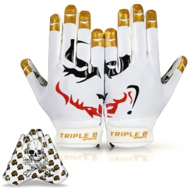 TRIPLE B SPORTS Football Gloves Youth Football Gloves Super Silicone Grip Football Gloves Kids Football Receiver Gloves for Youth Adult