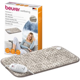 Beurer Heating Pad HK 123 XXL Nordic Cuddly Heat Cushion with 3 Temperature Levels and Automatic Shut-Off, Machine Washable, Made in Europe, XXL Format 60 x 30 cm, Fur Look