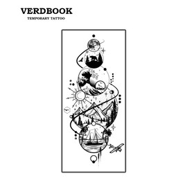 VERDBOOK Waterproof Temporary Tattoos: 2-Sheet Tattoo Kit with Realistic Body Stickers, Semi-Permanent Tattoos for Adults Lasting 7-15 Days – Safe for Men & Women, Orb Vistas