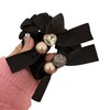 Generic 2 PCS Black Bow Hair Ties Bands Satin Hair