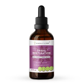 Secrets of the Tribe - Tribal Restoration, Body Strength/Energy Restore, Herbal Supplement Blend Drops Alcohol Liquid Extract (4 fl oz)