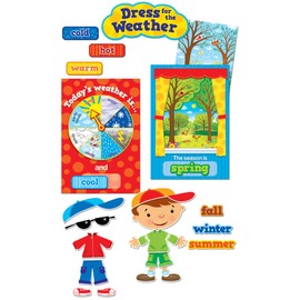 CTP Seasonal Dress for The Weather Bulletin Board Set, 57 Pieces (Creative Teaching Press 1640), 3"-17.5", Multi Color