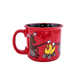 Lazy One Novelty Mugs, Funny Gift Mug for Family, Friends, or Coworkers in your Office, Bear, Moose, Campfire, Camping (Happy Camper)