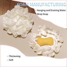 XnxnzhHo 2PCS Bar Soap Pouch, Flower Shaped Soap Bar Bags Exfoliating Mesh Body and Facial Cleansing Tool, Bathing Foam Manufacturing Tools