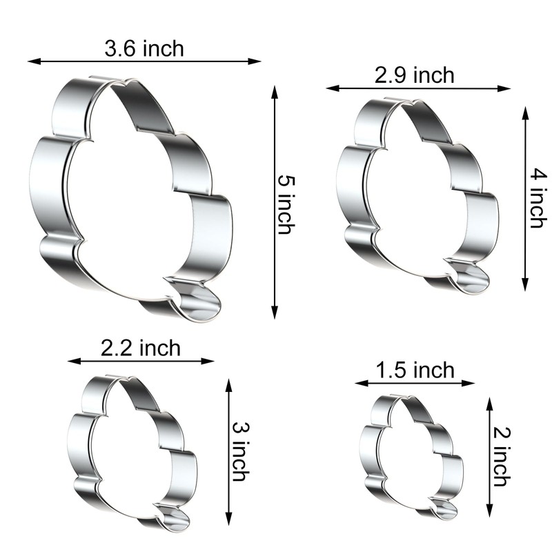 Leaf Cookie Cutter Set - 5", 4", 3", 2" -