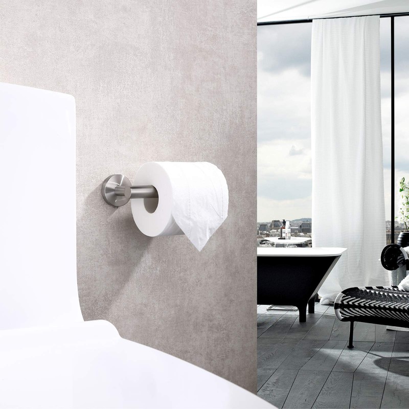 TASTOS Toilet Paper Holder SUS304 Stainless Steel Round Size Brushed