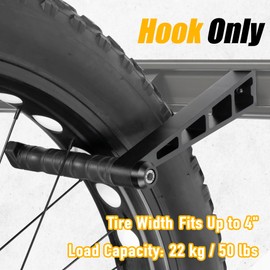 CyclingDeal Fat Hanger for Bike Wall Rack - Fat Hanger ONLY - Bicycle Storage - for Road or Mountain Bicycles