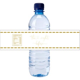 Geloar The Night Before Rehearsal Dinner Water Bottle Labels, The Night Before Party Supplies Water Bottle Labels Stickers Wrappers Waterproof for Rehearsal Dinner Wedding Decorations (Gold)