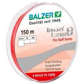 Balzer Iron Line Pro Staff 8 Braided Cord 150 m Diameter / Load Capacity 0.18 mm / 12.7 kg Red