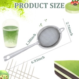 2 Pcs Matcha Sifter, Stainless Steel Matcha Sieve Hand Small Mini Tea Strainer Fine Mesh, Eliminate Clumps In Matcha Green Tea Powder