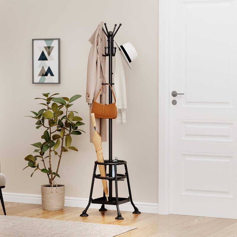 Orekemo Heavy Duty Freestanding Coat Rack with 12 Hooks &