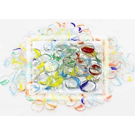 Camel Toys Glass Counter Marble Hajiki, Made in Japan, Approx. 0.7 - 0.7 inches (1.7 - 1.9 cm), 1 Bag (100 Pieces)