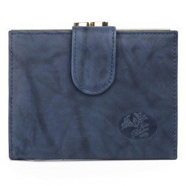 Buxton Heiress Leather Double Cardex Wallet 15 Credit Card Slots (Navy RFID Protected)