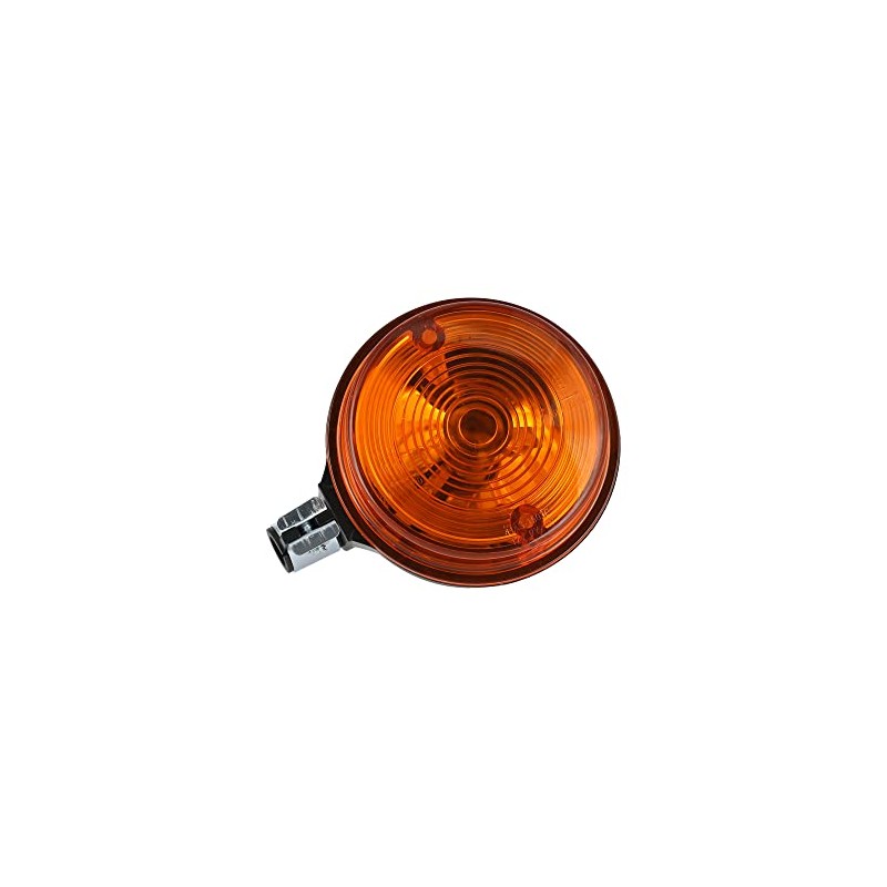 Rear Indicator Round in Black with Orange Lens - for