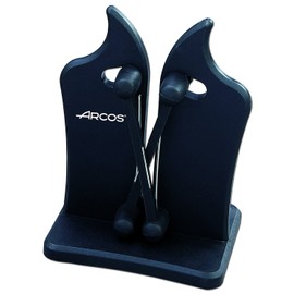 ARCOS Afilacoltelli Professionale – Realizzato in ABS per Affilare Coltelli con Sicurezza e Precisione Senza Sforzo – Nero, Serie Afilatori, Dimensioni 110 x 90 x 150 mm