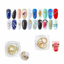 Nail Art Chain Parts Collection 3: 13 Types of Stone and Pearl String Jewelry (WC1657A) / 네일아트 체인 파츠 모음3 스톤 진주 줄 쥬얼리 13종 (WC1657A)