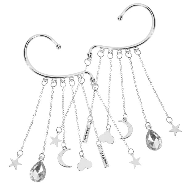 COLLBATH Chic Moon Earrings Nonpiercing Ear for Women Comfortable Ear